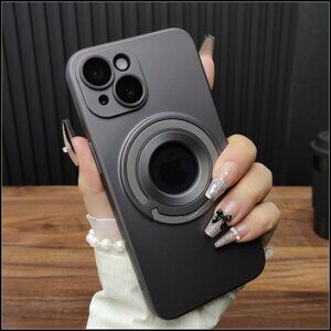 Matte Gray Case with Magnetic Ring Stand & MagSafe Compatibility